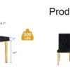 2 piece dining chairs.The gold metal legs complement the black velvet, showcasing a perfect blend of modern and classic elements.Suitable for various occasions such as kitchens,conference rooms, etc.