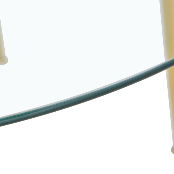 A glass tabletop with a diameter of 40 inches and a modern minimalist circular dining table with electroplated golden metal legs.Suitable for living rooms, and conference rooms.W1151S00375,W1151S02857