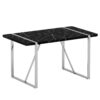 A rustic industrial rectangular MDF black dining table for 4-6 people, with a 1.5 "thick MDF desktop and electroplated metal legs, used for writing tables, kitchens, terraces, dining rooms55"*31.5*30