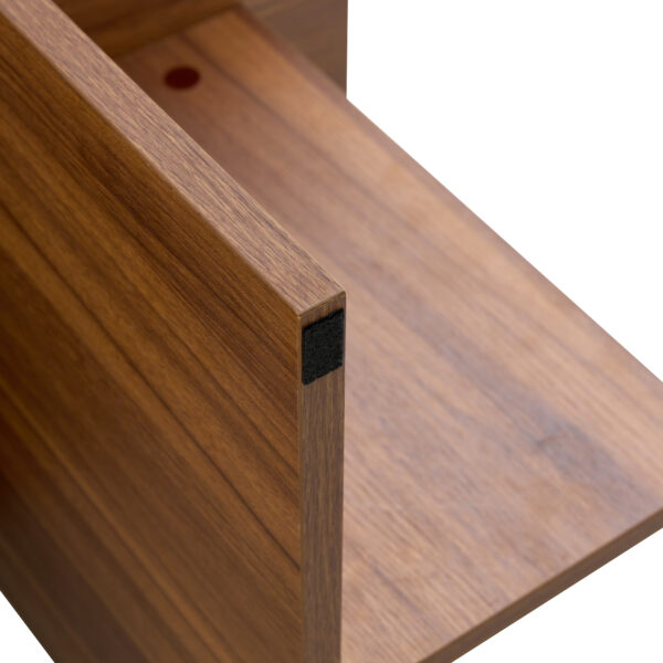 3941f889c640483582422d0c8888fa0f_97d6fcdcd01a16992e852d3504593a18 44.8 Inch Walnut Wood Grain MDF Coffee Table - Modern Luxury, Stable Triangular Support.The coffee table is made of medium density fiberboard material and is suitable for living rooms, bedrooms,etc.