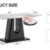 A modern, minimalist, and luxurious dining table with a white imitation marble tabletop and MDF legs with U-shaped brackets. Tables in restaurants and living rooms 63"*35.4"*30  F-U