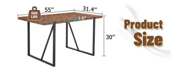 39715a60553c4659a098510857817562_26c9cb9e2e5f8492d14b6fc21636c796 A minimalist retro rectangular dining table with a specially textured top and black metal legs.Contemporary Minimalist MDF Dark Wood Textured Tabletop.Able To Give People A Visual Beauty With Rules.