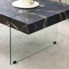 43.3"x23.6" Black Marble-Patterned MDF Coffee Table with Tempered glass legs.Suitable for Living Room.It can be used not only as a coffee table but also as a side table or display stand.
