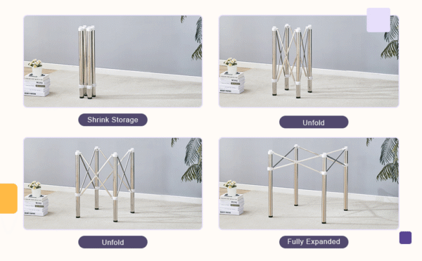 39fc6c38e6284718a46f8cbaf5247396_de03b9b3a374d5272c38a817b09fc7ca Only Table Leg.Simple Silver Stainless Steel Folding Table Frame - Multifunctional, Space-Saving.Folding Table Frame,Silver Stainless Steel Material,5.5*5.5*28.7~26.3*26.3*28.7 Inch.