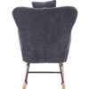 Teddy Upholstered Nursery Rocking Chair for Living Room Bedroom(DARK GREY Teddy)