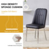 2 modern dining chairs, smooth PU leather backrest and silver-toned metal legs for a comfortable home experience for kitchens, bedrooms and offices.