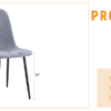 Luxury Simple Chair - Set of 4 Light Gray Linen-Cotton Material High Resilience Dining Chair with Metal Black Leg.Integral metal leg architecture,Suitable for various interior decoration styles.