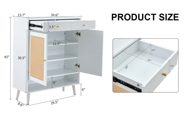 Modern minimalist storage cabinet, rattan shoe cabinet, bed top cabinet. Beautiful shape, suitable for corridors and living rooms.