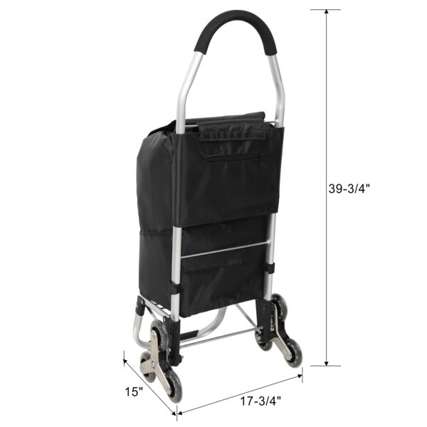 3adcb79a1ca147f98723d6c995f9f5f4_5c045716afd0faa1500ccfbb4ad28bcf Shopping Stair Trolley with Wheels,Trolley Black Foldable Shopping Cart,Removable Shopping Oxford Waterproof Bag,Stainless Steel Triangular Wheels, Black