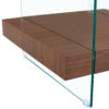 31.4 Inch Modern Two-Tier Square Coffee Table - An Elegant Combination of Clear Glass and Dark Wood Texture Sticker It can be used not only as a coffee table but also as a side table or display stand.