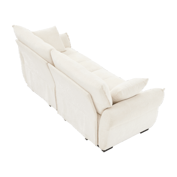 3b67cd69c64d45e5af107046e1b319ec_d38ca296982d821b68461479e83fa212 Premium Two-Seater Sofa - Ergonomic Design with High-Resilience Foam Cushions, Modern Chenille Fabric Upholstery for Living Room, Lounge, Office Space, White