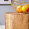 The cylindrical table with its patterned design can be easily integrated into a variety of interior styles, from coffee tables to small dining tables, workbenches or makeshift writing desks.