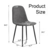Dining Chairs Set of 4, Modern Mid-Century Style Dining Kitchen Room Upholstered Side Chairs. Accent Chairs with Soft Linen Fabric Cover Cushion Seat and Black Metal Legs.W115149080.