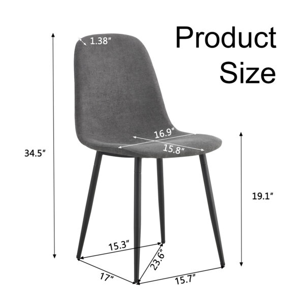 3ba153999b5942efafd26215d7947b4b_4adbf376df2d02968cfc21ba33fcb50b Dining Chairs Set of 4, Modern Mid-Century Style Dining Kitchen Room Upholstered Side Chairs. Accent Chairs with Soft Linen Fabric Cover Cushion Seat and Black Metal Legs.W115149080.