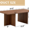 44.8 Inch Walnut Wood Grain MDF Coffee Table - Modern Luxury, Stable Triangular Support.The coffee table is made of medium density fiberboard material and is suitable for living rooms, bedrooms,etc.