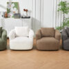 360° Swivel Chair, 38.2" Accent Chair Sofa, Upholstered Swivel Barrel Sofa Chair with a Throw Pillow for Living Room, Bedroom, Office and Hotel, Grey
