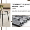 Modern simple style round transparent tempered glass table, tempered glass table top, black metal legs, suitable for kitchen, dining room and living room, 40 "*40" *29.5 "1123r