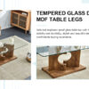A rectangular modern and fashionable coffee table with tempered glass tabletop and wooden color MDF legs. Suitable for living room.47.2"*25.5"*18"