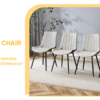 Extended Seat Cushion PU Dining Chair Set - Four Pieces.Smooth line design,Integral metal leg structure,Can integrate well into various modern home decoration styles.Gray and Brown Splicing Colors.