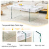 43.3"x23.6" White Marble-Patterned MDF Coffee Table with Tempered glass legs.Suitable for Living Room.It can be used not only as a coffee table but also as a side table or display stand.