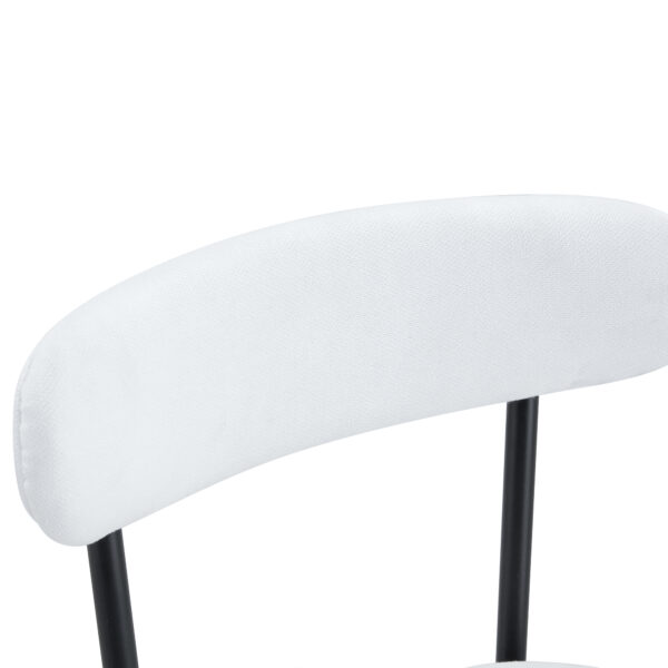 Fashionable and Comfortable - Two Sets of Ergonomic High Legged Bar Chairs,With White Fabric Cushions And a Total Height Of 35.5 Inches.Black And White Classic Color Scheme, Fashionable And Versatile.