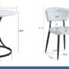 Table and chair set.A Modern Minimalist Circular Dining Table With A Diameter Of 33.3 Inches.Paired With 4 White Minimalist Ergonomic Dining Chair, With A Curved Backrest For Comfortable Design.