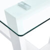 Glass Dining Table Large Modern Minimalist Rectangular for 6-8 with 0.4" Tempered Glass Tabletop and white MDF Trapezoid Bracket,For Kitchen Dining Living Meeting Room Banquet Hall F-1550