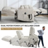 Dual Motor Heat Massage Infinite Position Up to 350 LBS Electric Power Lift Recliners with Power-Remote, Medium-firm and Heavy Duty, Beige