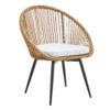 Modern 3-Piece Set: 17.7" Anti-Spill Round Coffee Table + 2 Rattan Swivel Chairs, Outdoor Patio Furniture for Tea Time.Suitable for Various Outdoor Venues.3-piece Set Packaged As A Single Package.
