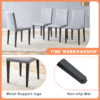 Table and chair set.71*35.4 inch White And Black Spliced Dining Table With Storage Function In The Middle Of The Table Legs.Paired With 8 Light Gray Linen-Cotton Dining Chairs, Simple And Versatile.