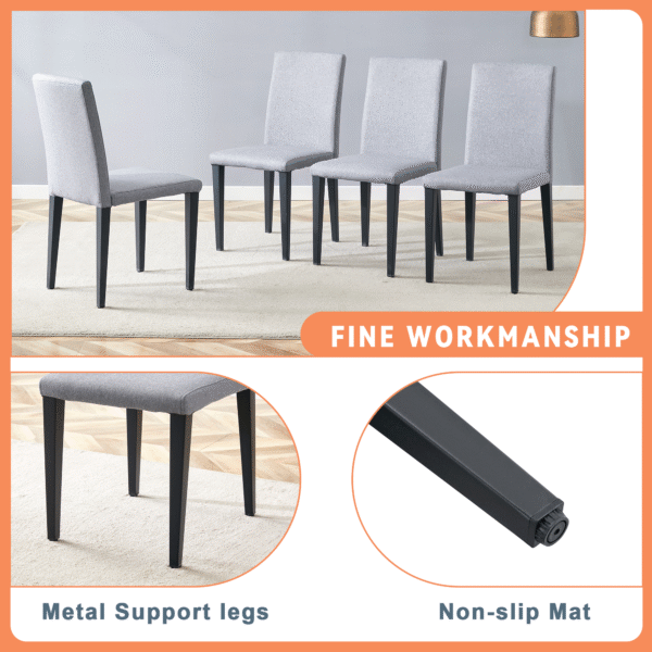 3d667d6b397346b8a3af0431144893b0_30038af3ece06a437fb3c2ac7e78cb9d Table and chair set.71*35.4 inch White And Black Spliced Dining Table With Storage Function In The Middle Of The Table Legs.Paired With 8 Light Gray Linen-Cotton Dining Chairs, Simple And Versatile.