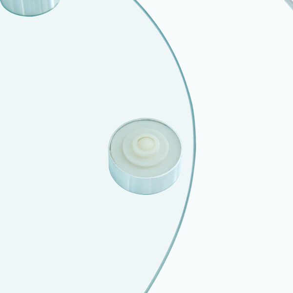 3dbd383aa18c42b48cccd8d183f6bd05_f890dd66f136420b9873f72f68586cd8 Double layer rotatable round glass.The rotatable design makes it more convenient to retrieve and place items.The upper glass has a diameter of 24 inches, while the lower glass15 inches.