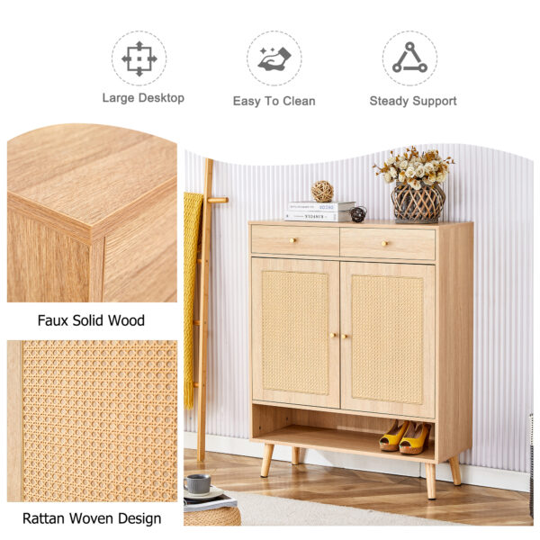 Modern minimalist storage cabinet, rattan shoe cabinet, bed top cabinet. Beautiful shape, suitable for corridors and living rooms.