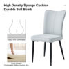 Modern minimalist dining chairs and office chairs. 2-piece set of light gray PU seats with black metal legs. Suitable for restaurants, living rooms, and offices. C-008