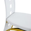 Table and chair set.63"*35.4" White Imitation Marble Pattern MDF Dining Table Set - 6 PU Chair With White Saddleback, Geometric Pattern Backrest,Golden Curved Metal Leg.Suitable For Various Scenes.