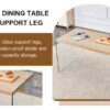 The top of the coffee table is made of medium density fiberboard and wooden stickers, with transparent tempered glass on both sides. The design is simple and elegant, with a sturdy structure.