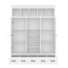 U-Can 78.7''H Hall Tree with Bench and 5 Storage Cubbies, Modern Entryway Storage Organizer Cabinet with 4 Doors, 5 Drawers and Adjustable Shelves for Hallway, Entryway, Living Room