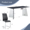 Table and chair set.63"x31.5x30" Black Marble-Patterned Slabs Tabletop with Stainless Steel Butterfly Legs.Paried with 6 Black high-quality PU chairs with silver metal legs.