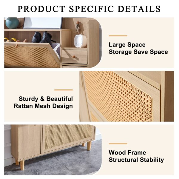 Modern minimalist storage cabinet, Japanese rattan shoe cabinet, bed top cabinet, small home furniture. Suitable for corridors and living rooms.    W115170127
