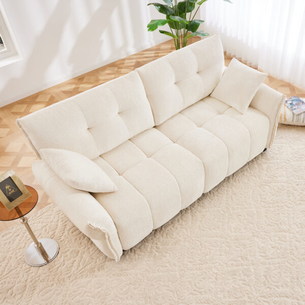 3ec10bb20713425585ba97a5eb36a489_a862260d03ddd5a33efc410d9c77b668 Premium Two-Seater Sofa - Ergonomic Design with High-Resilience Foam Cushions, Modern Chenille Fabric Upholstery for Living Room, Lounge, Office Space, White