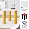 Table and chair set, round table with white marble pattern, gold MDF table legs, soft and comfortable dining chair, suitable for kitchen and living room
