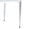 Set of Eight White PU Comfort Dining Chairs (17.7"x25").Dining chair with extended backrest,WHITE PU,Silver metal legs,Suitable for various places such as family restaurants, hotels, coffee shops,etc.