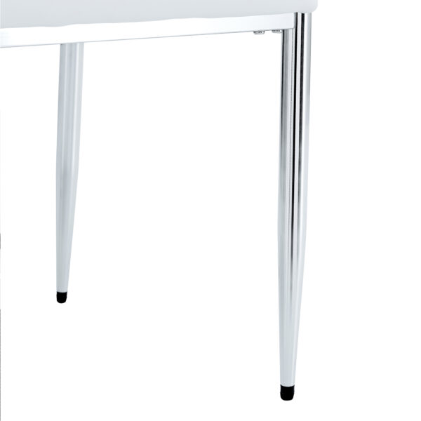 3f34a93d4cb24ade8070725ce9c85d06_7d4b2d00e5f3b4002e44327e1510577c Set of Eight White PU Comfort Dining Chairs (17.7"x25").Dining chair with extended backrest,WHITE PU,Silver metal legs,Suitable for various places such as family restaurants, hotels, coffee shops,etc.