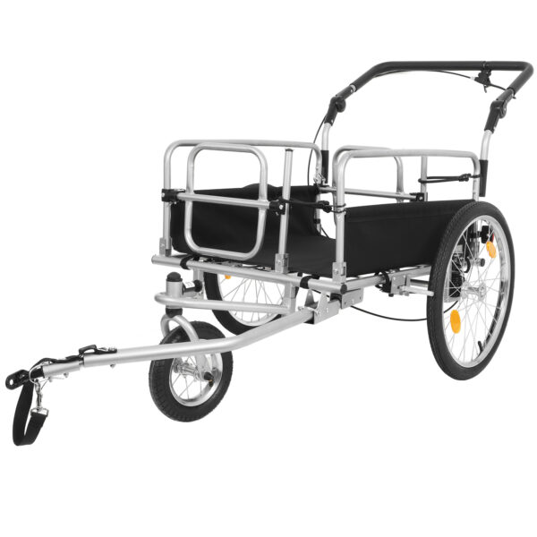 3f3b991cf424455b93ed908cfe975bf2_fdec32c213b4fc7e719683126244341d 3-in-1 Heavy-Duty Bike Cargo Trailer – E-Bike Compatible Steel Frame, 110lb Capacity, Convertible Stroller & Pull Cart w/Suspension, 20" Wheels & Accessories