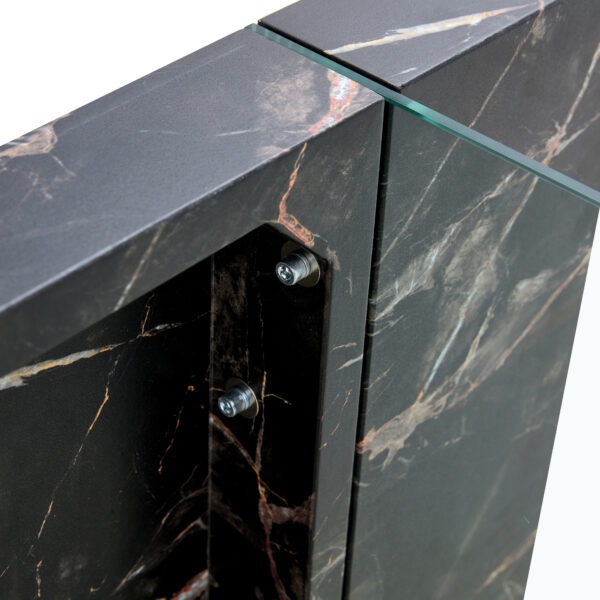 3fa761d9e1dc4c2c89a834b4d7ec8402_8e362ec345e19a62e0cf6fc68164b89f 43.3"x23.6" Black Marble-Patterned MDF Coffee Table with Tempered glass legs.Suitable for Living Room.It can be used not only as a coffee table but also as a side table or display stand.