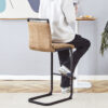 42.5 Inch Tall Brown Tech Fabric Bar Stool - A Perfect Combination of Modern Design, Comfort, and Stability.A Set of 2.Suitable Not Only For Home Use But Also For Bars, Restaurants,And Other Settings.