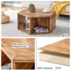 Hexagonal MDF coffee table, characteristic pattern stickers, multi-hole design to give more storage space, simple and convenient design makes it suitable for all kinds of style scenes.