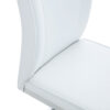 Luxury Simple Arch Chair - Set of 4 White PU Material High Resilience Dining Chair with Arched Metal Silver Leg.