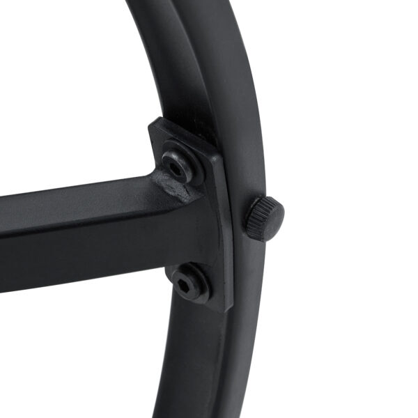 400954d6f6c541759eab7cc15dc73aeb_b7bfd4adb4baff5471a000746ada6274 Table and chair set.A Modern Minimalist Circular Dining Table With A Diameter Of 33.3 Inches.Paired With 4 Black Minimalist Ergonomic PU Dining Chairs With Extended And Curved Seat Cushions.