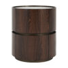 MDF ITALIAN HIGH-GRADE DOUBLE-LAYER STORAGE ROUND SIDE TABLE, BROWN AND BLACK COLOR